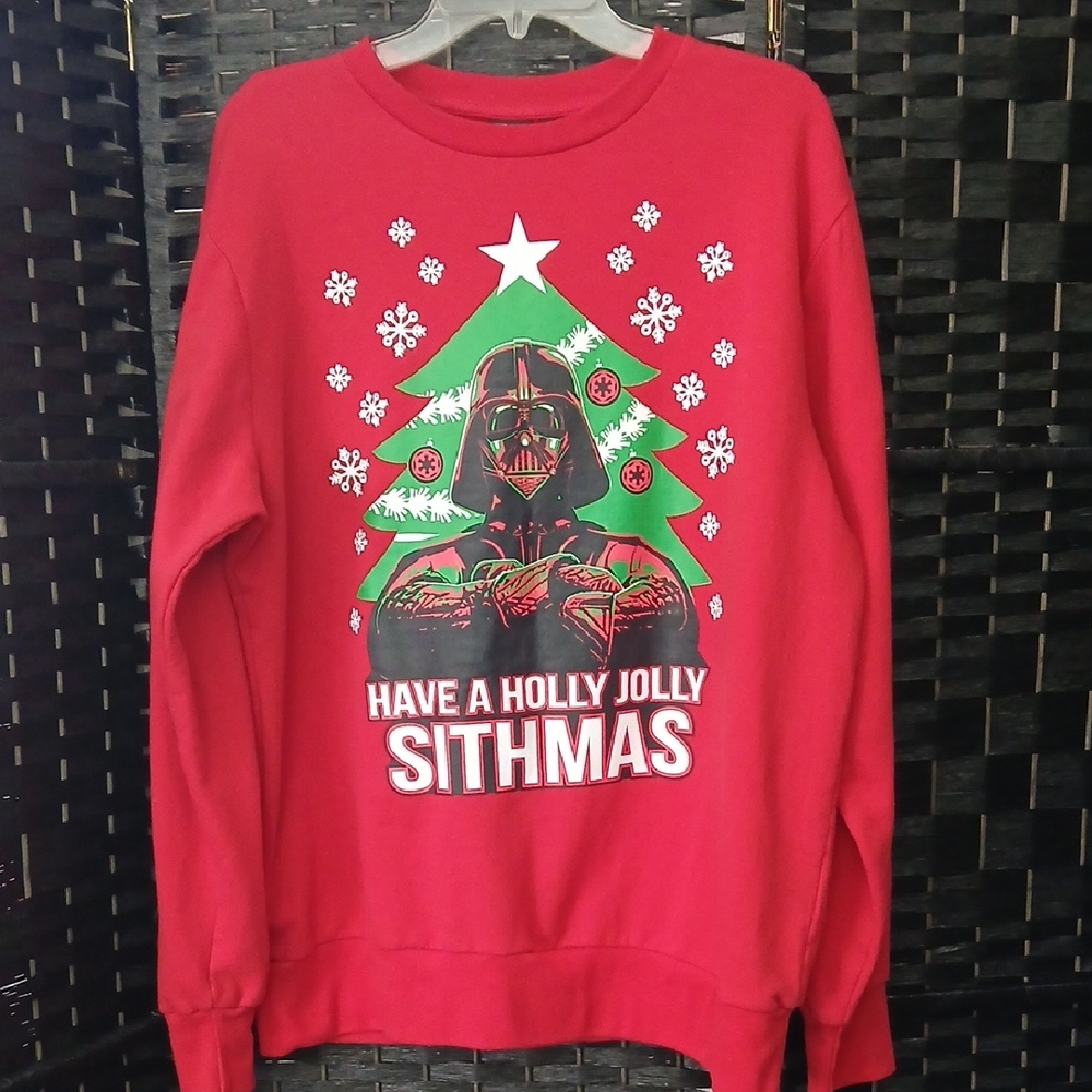 Star Wars Red Have A Holly Jolly Sithmas Holiday Sweater SZ L